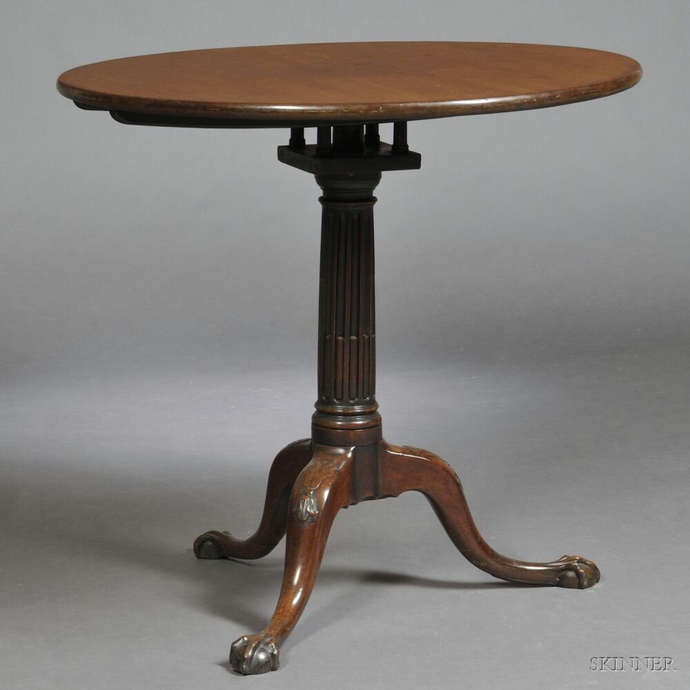 Appraisal: George III Mahogany Tilt-top Tea Table late th early th