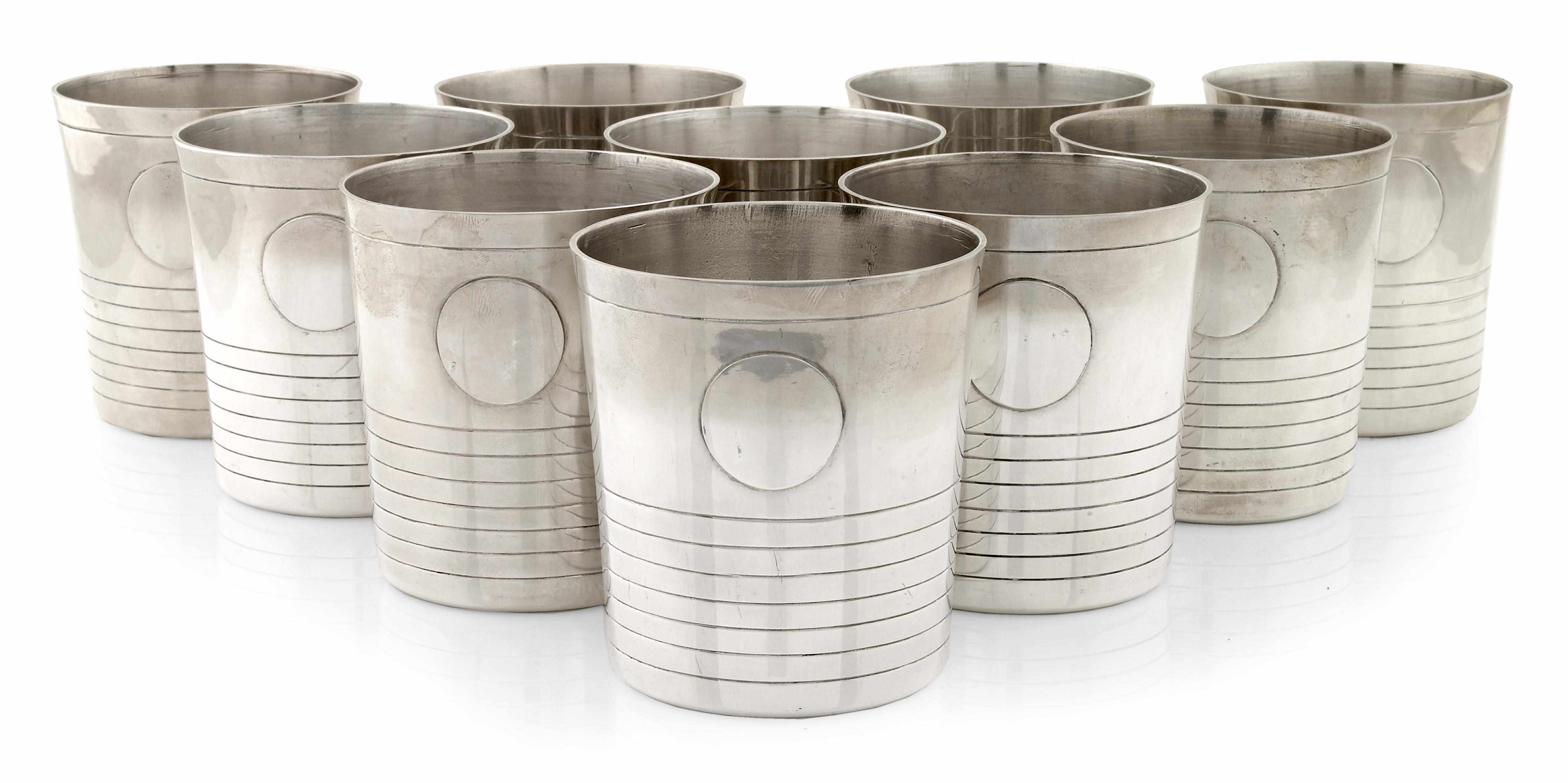 Appraisal: A set of ten William Spratling sterling silver tumblers designed