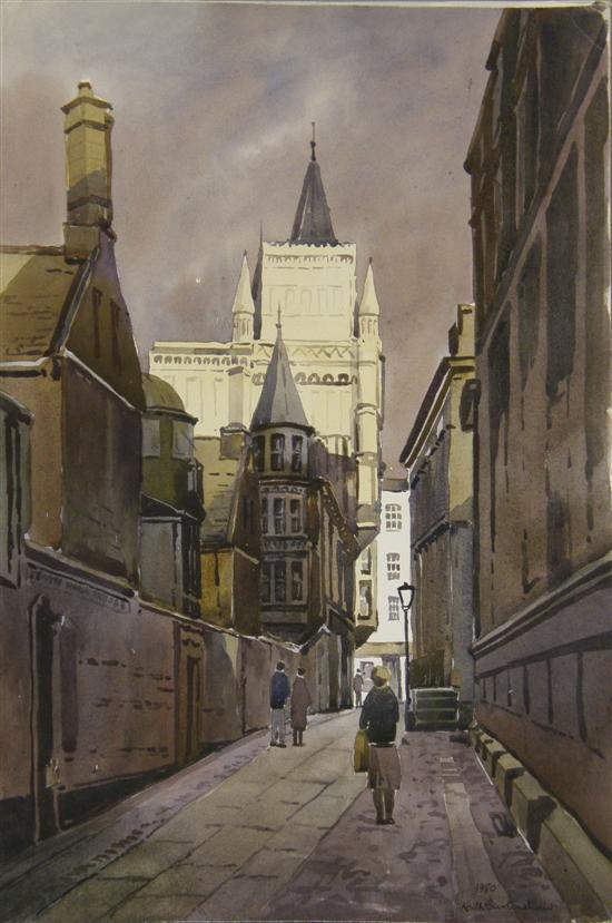 Appraisal: Keith Burtonshaw three watercolours of East Anglia Bridge of Sighs