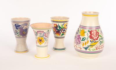 Appraisal: Poole Pottery four floral vases the largest cm high one