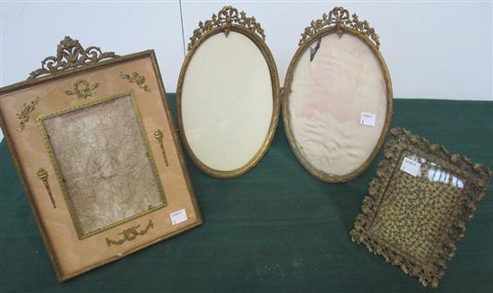 Appraisal: TABLE TOP FRAMES A group of three antique French brass