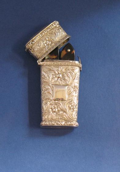 Appraisal: A WILLIAM IV LANCET CASE of tapering rectangular form the