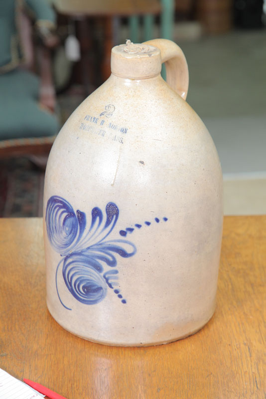 Appraisal: STONEWARE JUG Two gallon jug impressed ''Frank N Norton Worcester