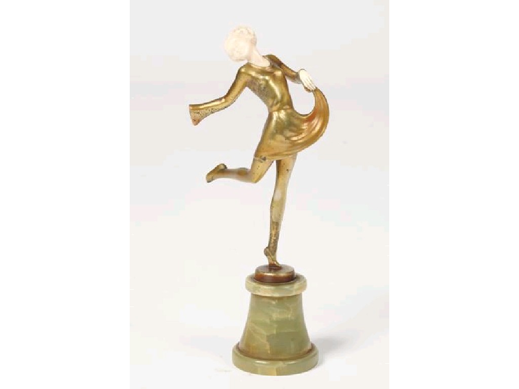 Appraisal: LORENZL AN ART DECO BRONZE AND IVORY FIGURE OF A