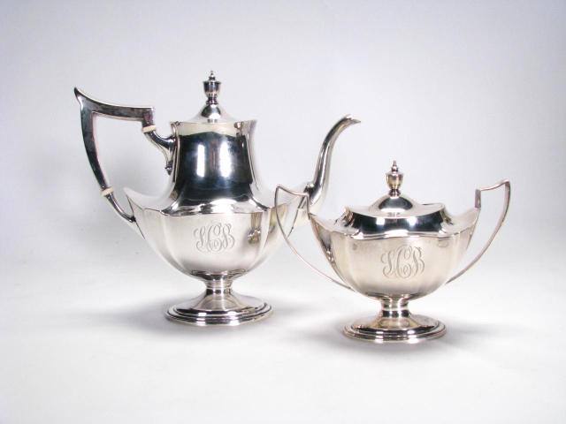 Appraisal: Sterling Gorham teapot and sugar bowl monogrammed