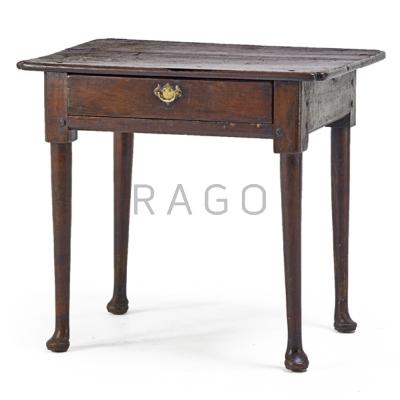 Appraisal: ENGLISH QUEEN ANNE SIDE TABLE Oak with pad feet th