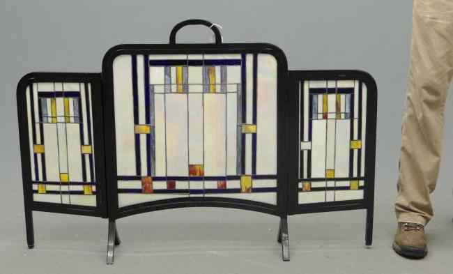 Appraisal: Firescreen in the style of Frank Lloyd Wright '' W