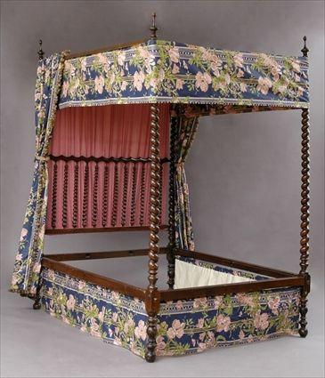 Appraisal: Portuguese Rococo-Style Tester Bed ft in x ft in x