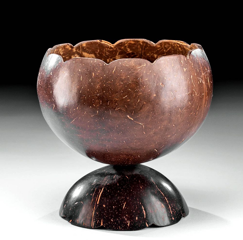 Appraisal: Late th C Hawaiian Coconut Shell Goblet North Pacific Hawaii