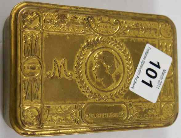 Appraisal: First World War Brass Cigarette Box together with Coronation Plaque