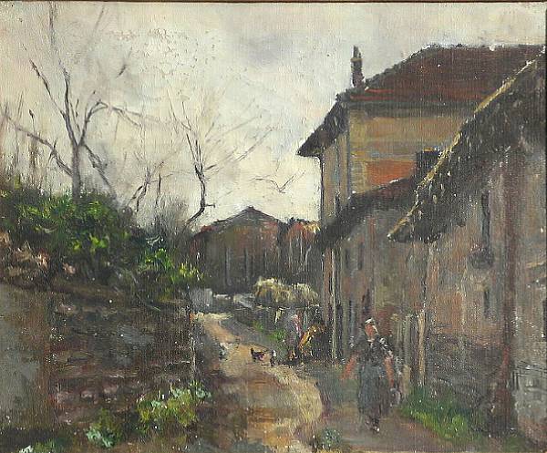 Appraisal: Attributed to Edmond Marie Petitjean French - A Normandy village