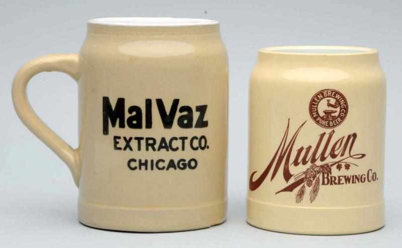 Appraisal: Lot of Beer Mugs Includes one Mullen and one Malvaz