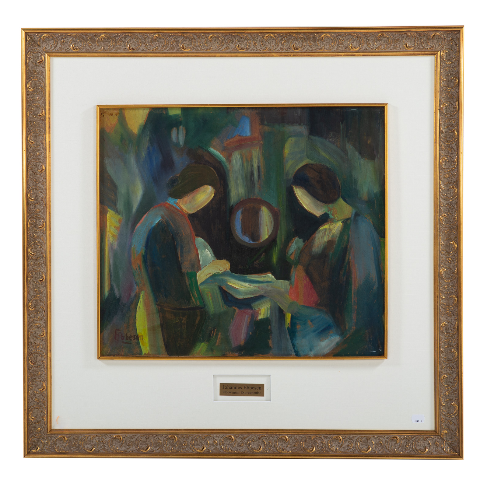 Appraisal: JOHANNES EBBESEN WOMEN AT HOME OIL Danish - Oil on