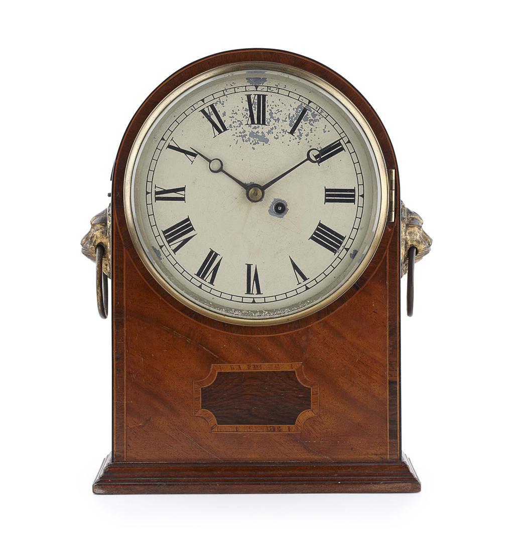 Appraisal: REGENCY MAHOGANY BRACKET CLOCK EARLY TH CENTURY the domed case