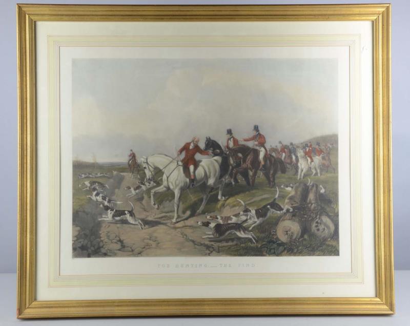 Appraisal: J F Herring Senior The Find Fox Hunting Print Professionally