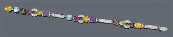 Appraisal: GEMSTONE AND DIAMOND BRACELET BULGARI ALLEGRA White gold Ref Highly