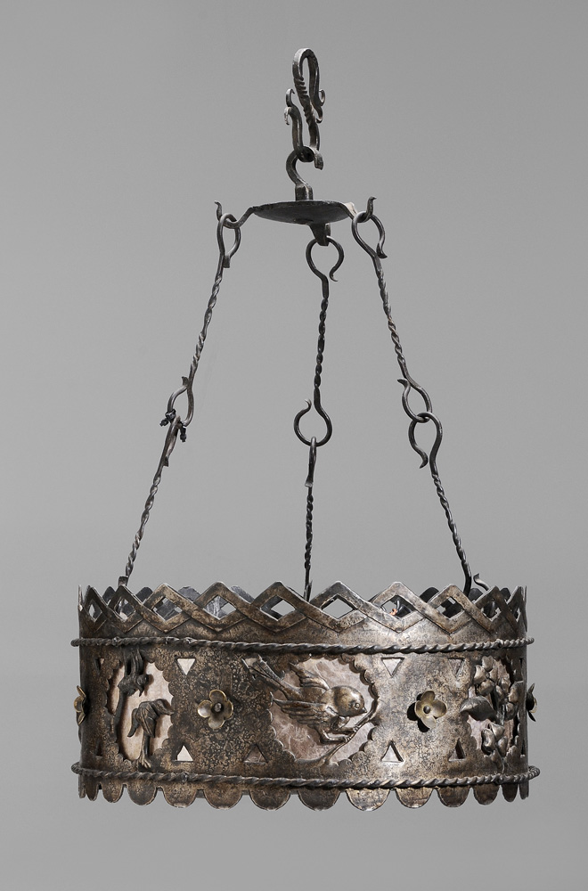 Appraisal: Samuel Yellin Style Light Fixture hand wrought by George Dixon