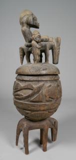 Appraisal: Senufo People Cote d'Ivoire lidded bowl Senufo People Cote d'Ivoire