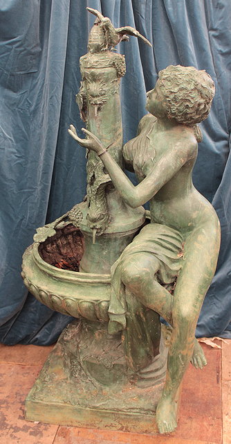 Appraisal: A CAST BRONZE FOUNTAIN in the form of a classical