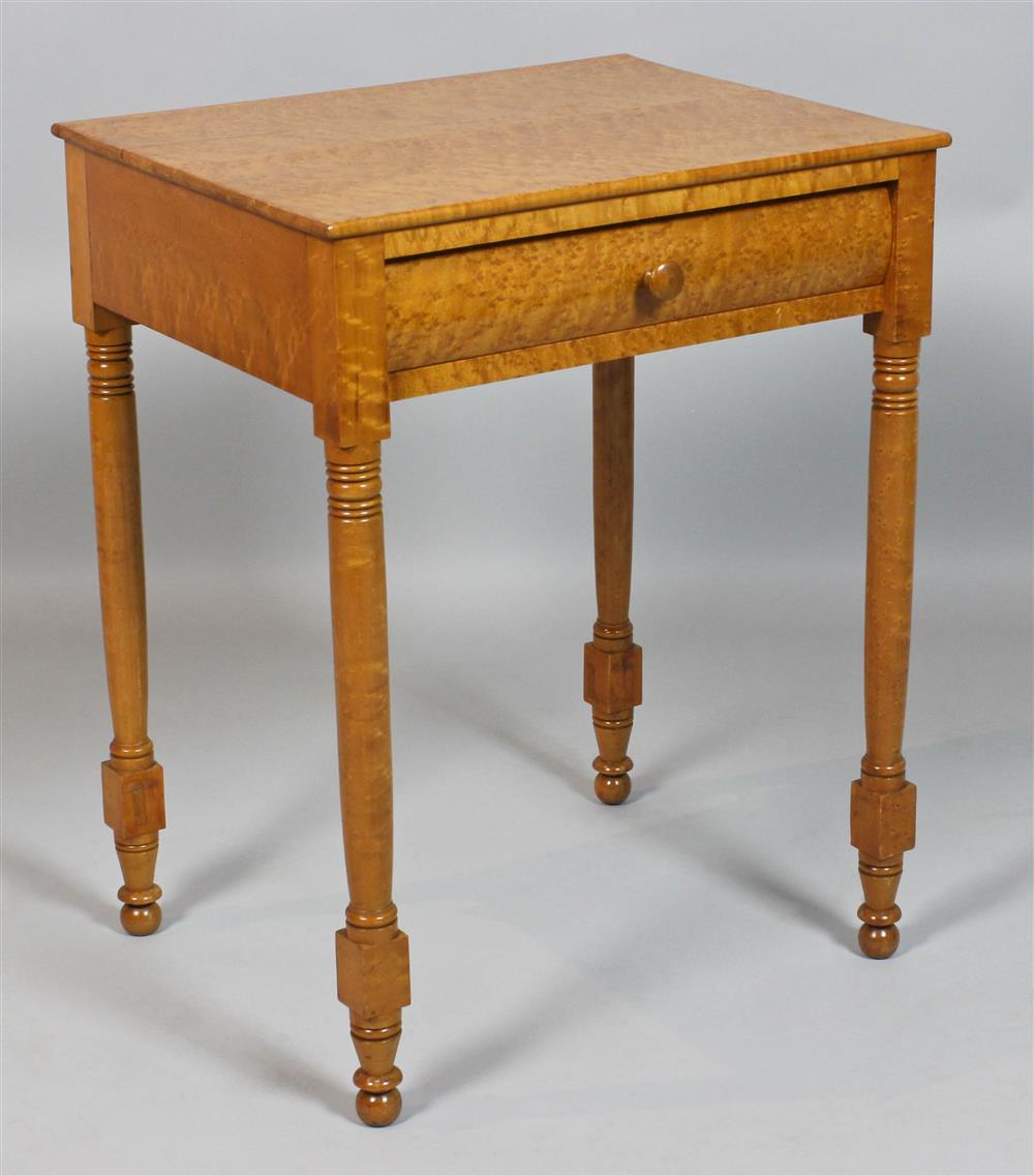 Appraisal: FEDERAL BIRDSEYE MAPLE SIDE TABLE th Century the rectangular top