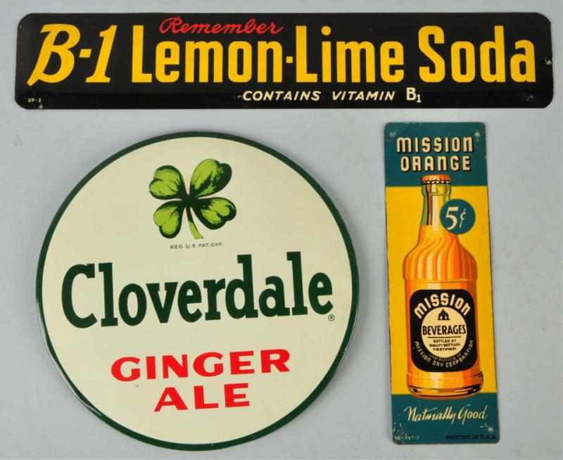 Appraisal: Lot of Tin Soda Related Items Description Includes Cloverdale nine-inch