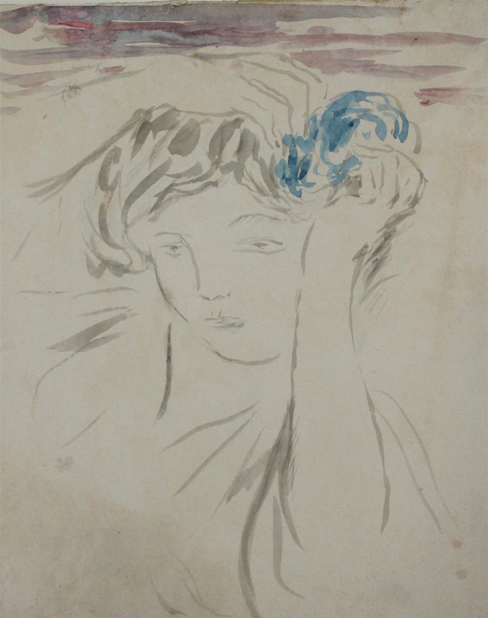 Appraisal: ATTRIBUTED TO PIERRE BONNARD FRENCH - STUDY OF A WOMAN