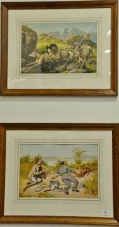 Appraisal: Set of three chromolithographs from American Sporting Scenes published Bradlee