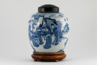 Appraisal: A Chinese blue and white vase one side painted with