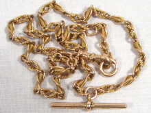 Appraisal: A Victorian carat gold Albert fancy link watch chain with