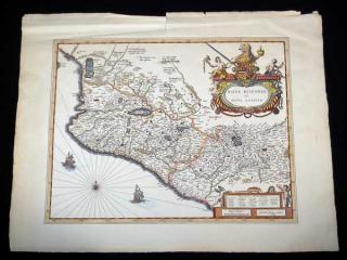 Appraisal: Willem Blaeu TH CENTURY ENGRAVED MAP OF COLONIAL MEXICO Antique