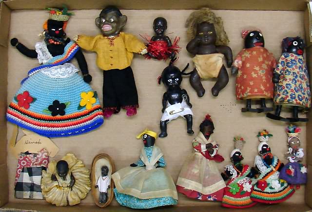 Appraisal: Lot of misc black dolls Mammy style Ramp Walkers Yarn