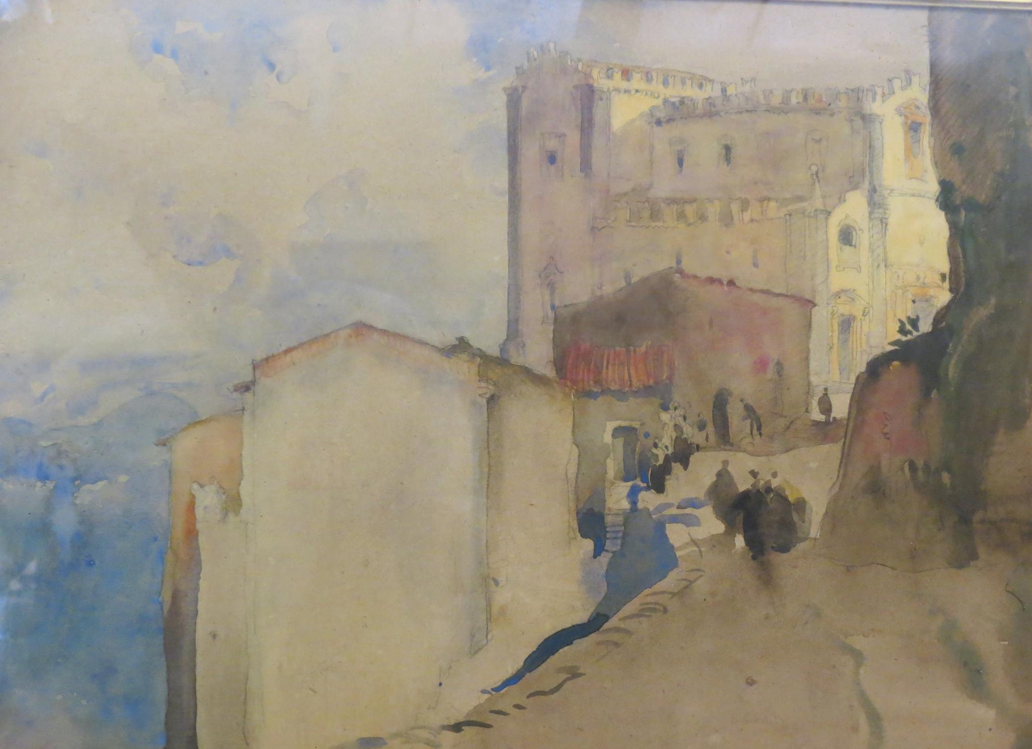 Appraisal: Sir Frank Brangwyn - - watercolour Moorish Castle x in