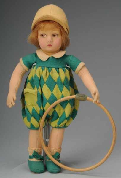 Appraisal: Rare Cloth Lenci Toddler with Hoop Description Italy Ca s