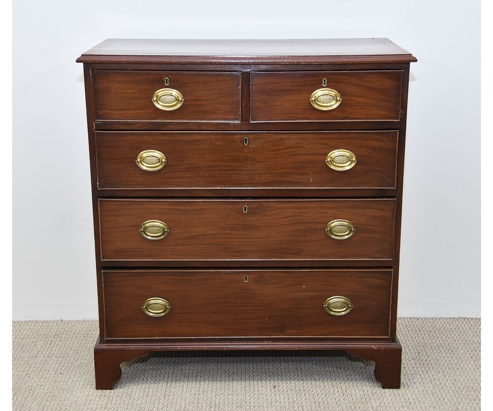 Appraisal: Georgian Mahogany Inlaid Chest of Drawers Georgian mahogany inlaid chest