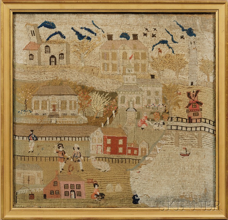 Appraisal: Needlework Picture America mid to late th century worked in