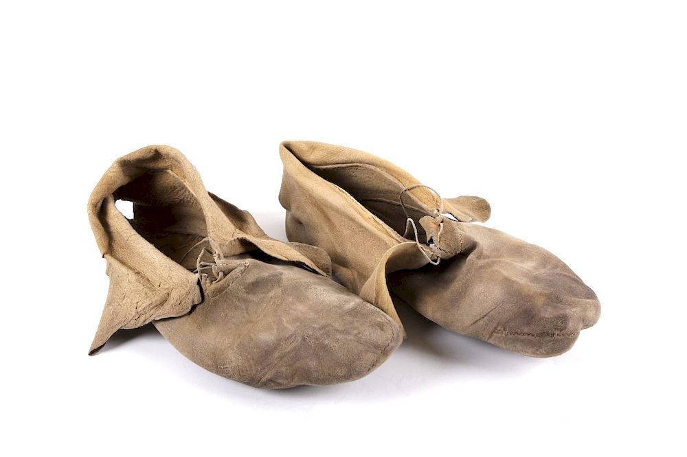 Appraisal: th Century Apache Warrior Moccasins Available in this lot are