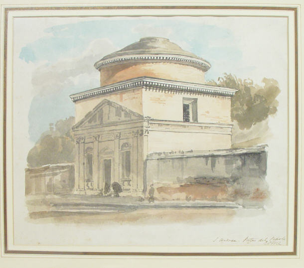 Appraisal: J Andrea Porto Dul Popolo Rome - Architectural watercolour cm