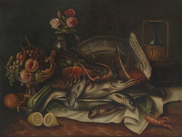 Appraisal: F Y RODRIGUEZ TH CENTURY x Still life with fish