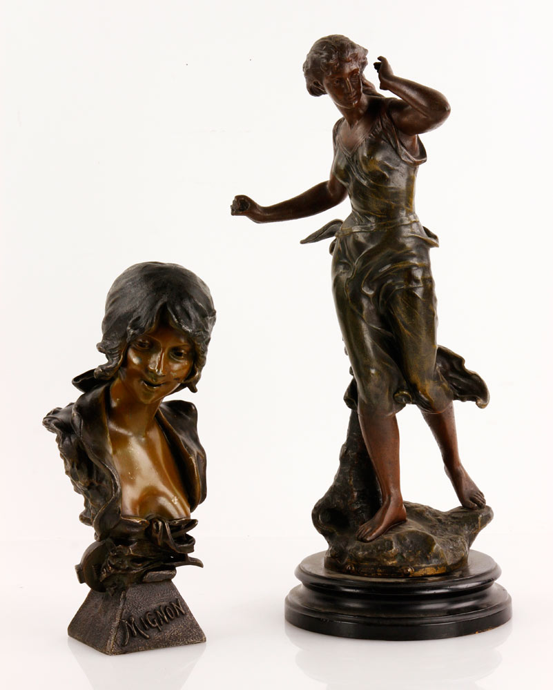 Appraisal: - th C French Sculptures Lot of two th century