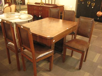 Appraisal: Art Deco Oak dining table and five chairs th th