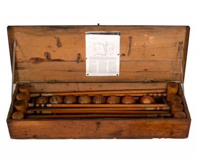 Appraisal: A Jaques Son croquet set to include eight mallets eight