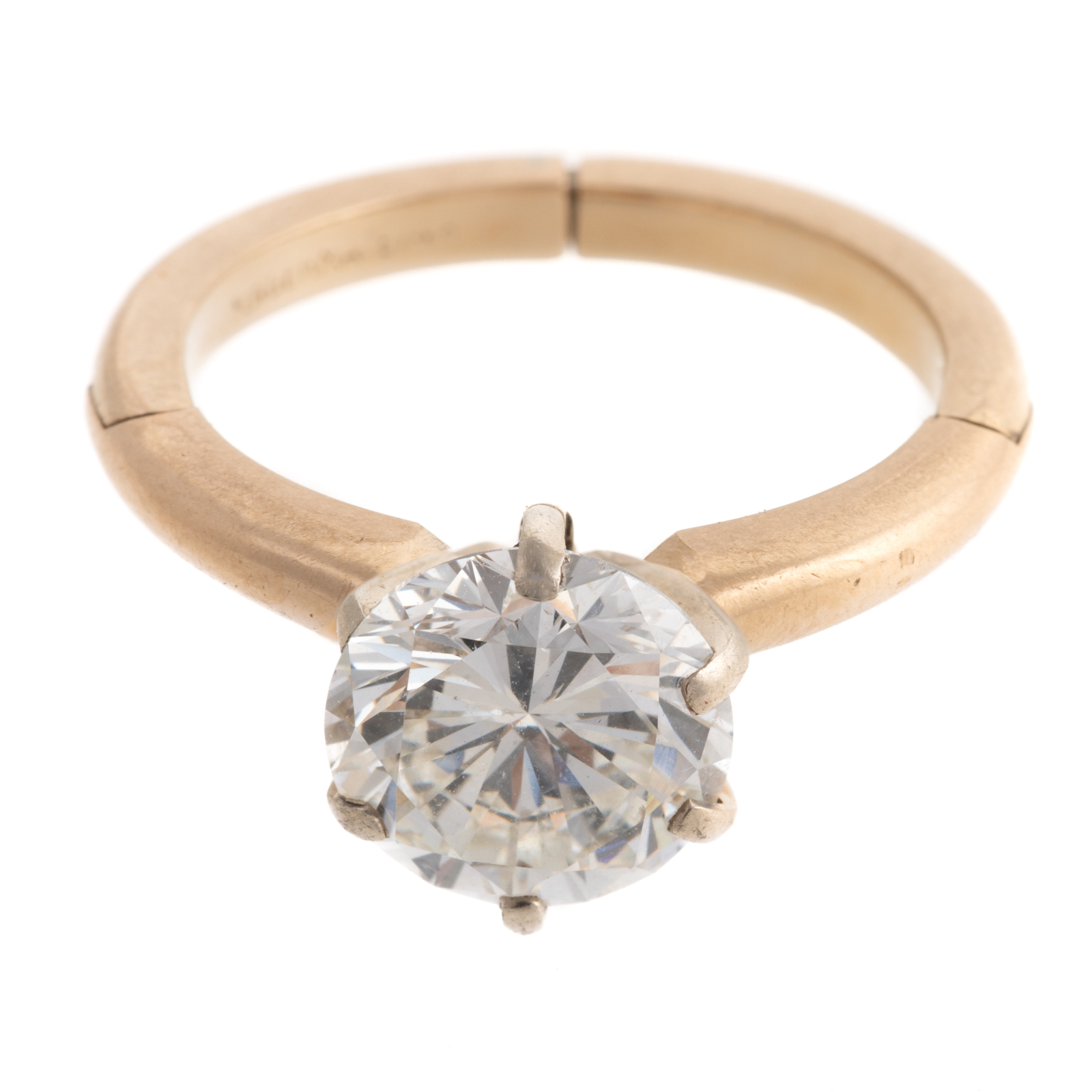 Appraisal: A CT SOLITAIRE DIAMOND RING IN K YELLOW GOLD K