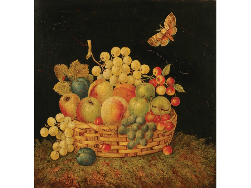 Appraisal: NAIVE SCHOOL th th century Fruit in a basket and