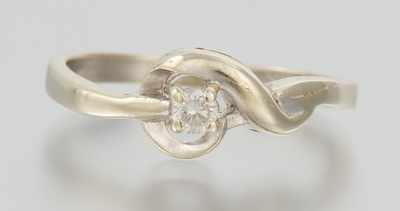 Appraisal: A Ladies' Dainty Diamond Ring k white gold ring with