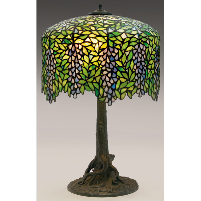 Appraisal: Exceptional Unique Art Glass and Metal Company lamp large tree