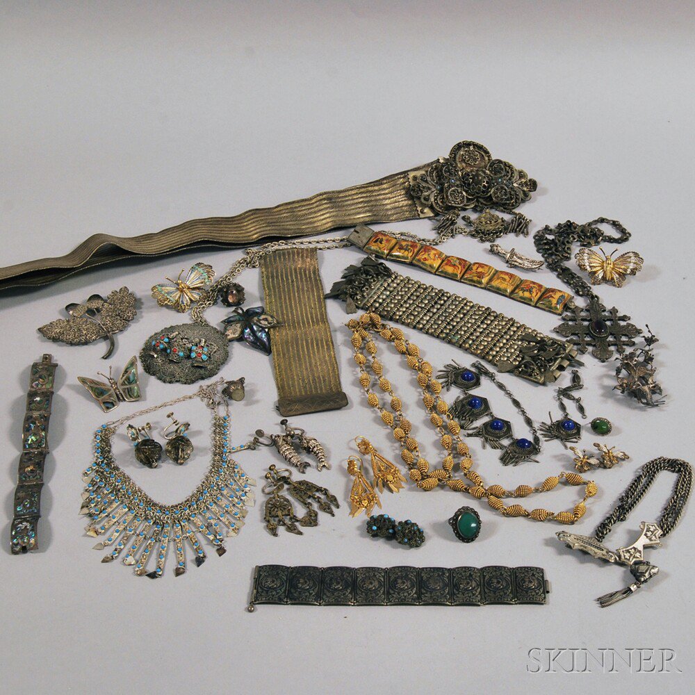 Appraisal: Group of Assorted Sterling Silver Filigree and Middle Eastern Jewelry