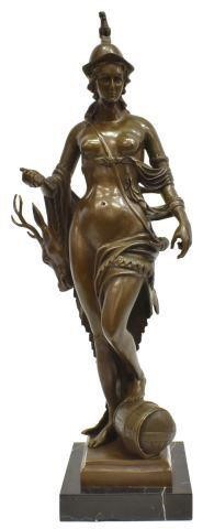 Appraisal: Cast bronze sculpture Allegory of Bavaria after the original by