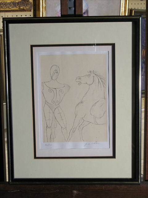 Appraisal: GIORGIO DE CHIRICO ITALIAN - CAVALLO E TROVATORE Etching x