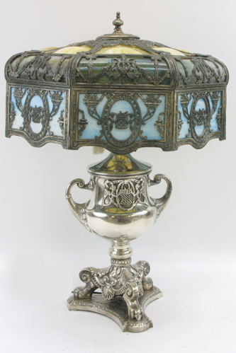 Appraisal: AN UNUSUAL AMERICAN TABLE LAMP The gilt silver plated heavy