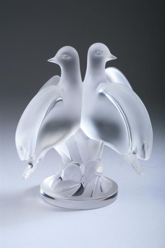 Appraisal: LALIQUE CLEAR AND FROSTED GLASS ARIANE FIGURAL GROUP engraved Lalique